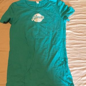 Alexa cafe teal shirt